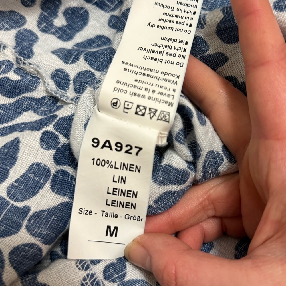 Piazza Del Tempio Italy Women's Leopard Print 100% Linen Dress Med Spring Beach - Picture 8 of 11